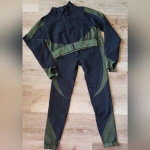 Black and Green Athletic Tracksuit NWOT S/M